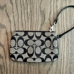 Coach Black and Gray Signature Wristlet